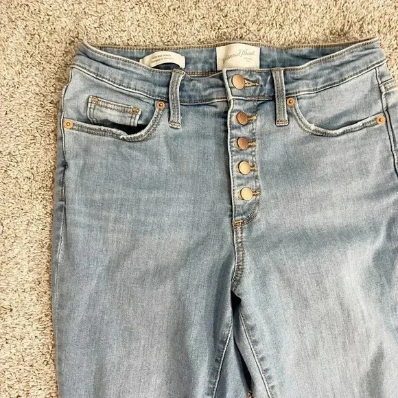 Universal Thread Stretch Denim High-Rise Skinny Distress Jeans Blue Size 4/27R - Picture 4 of 11